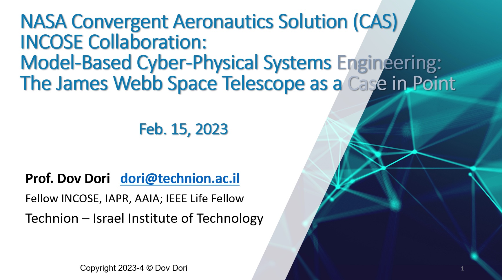 picture for INCOSE-NASA CAS Collaboration March 15 2023